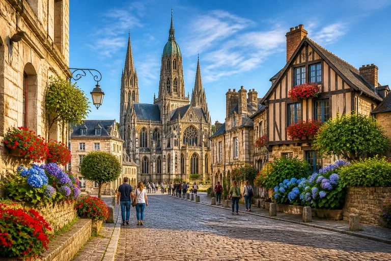 Cathedrale de bayeux baignee de soleil