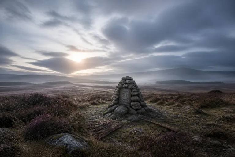 Crepuscule sur le champ de bataille de culloden