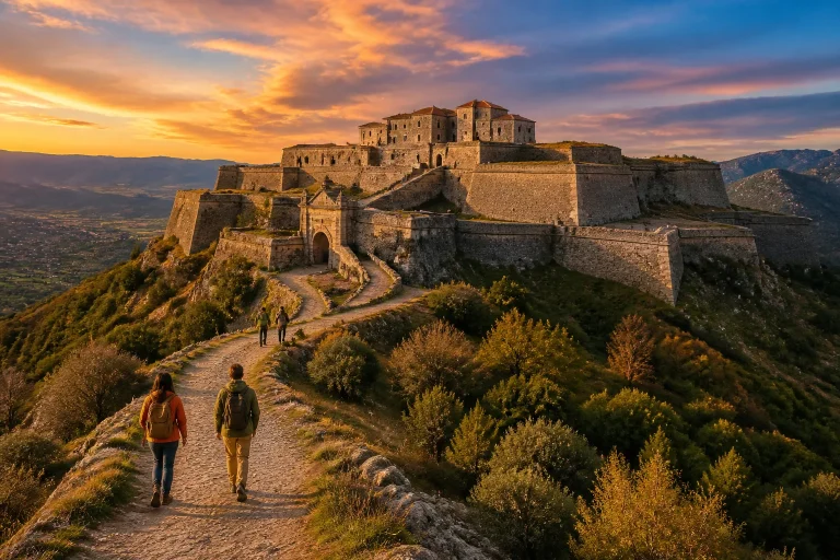 Fort bellegarde au coucher du soleil