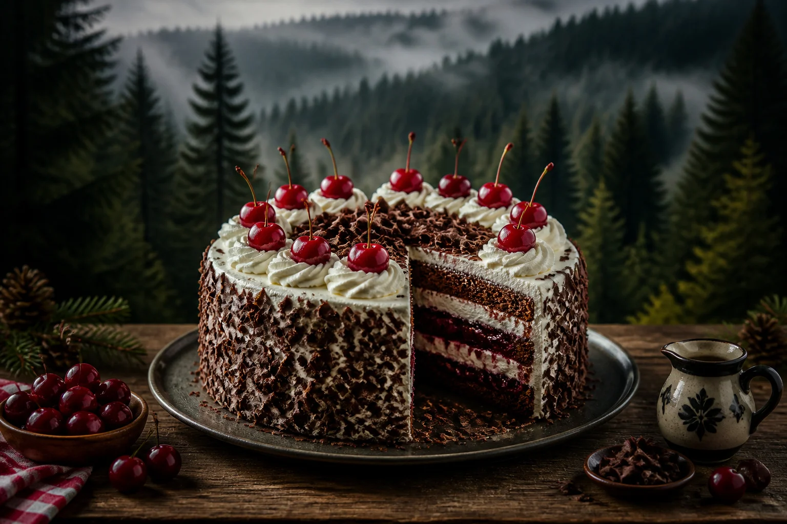 Gateau foret noire enchante