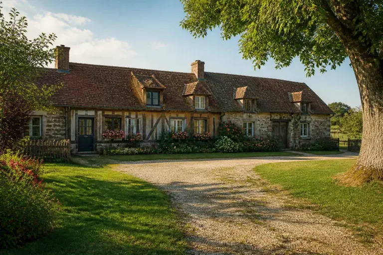 Longere normande sous le soleil dapres midi
