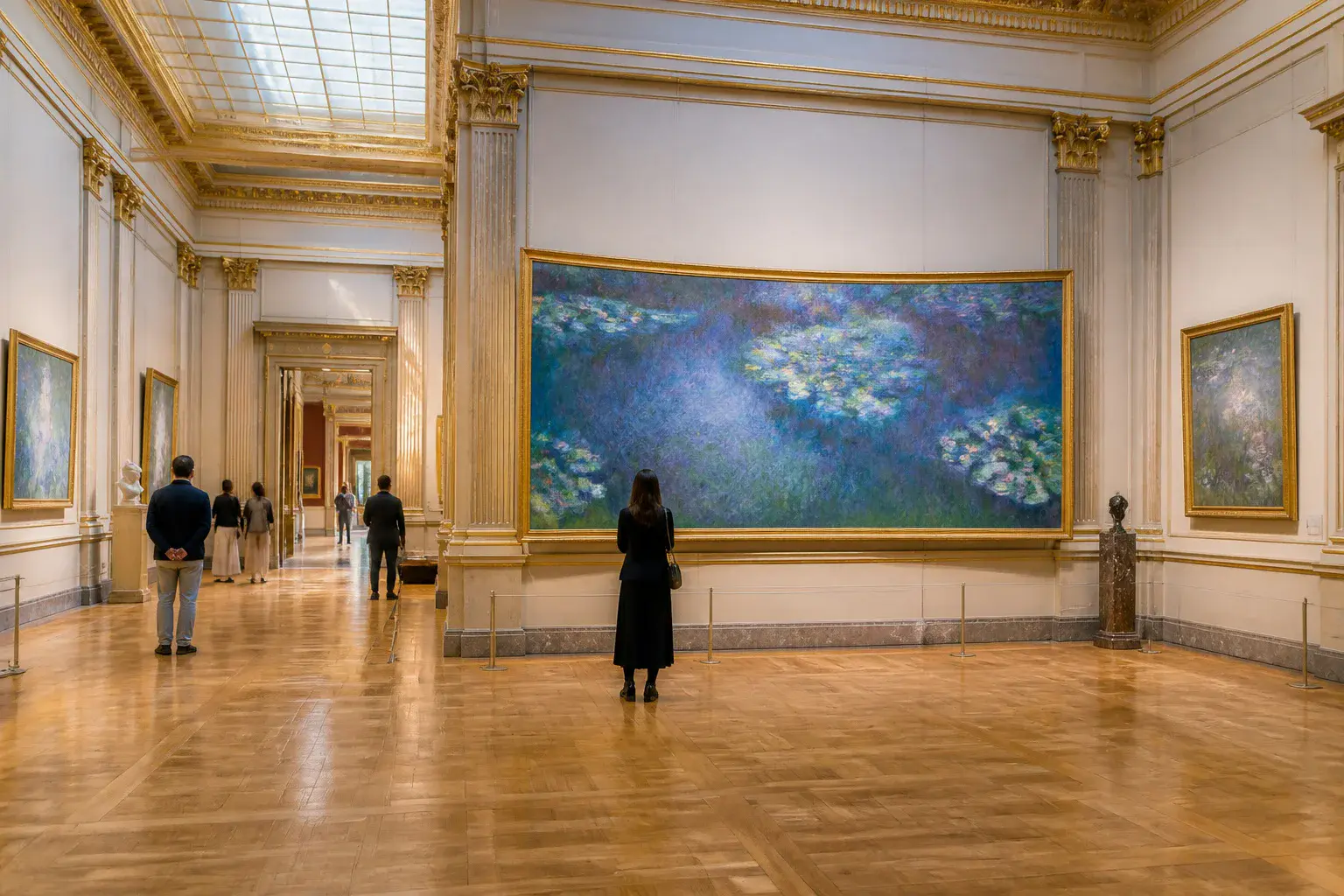 Galerie dart impressionniste avec nympheas de monet