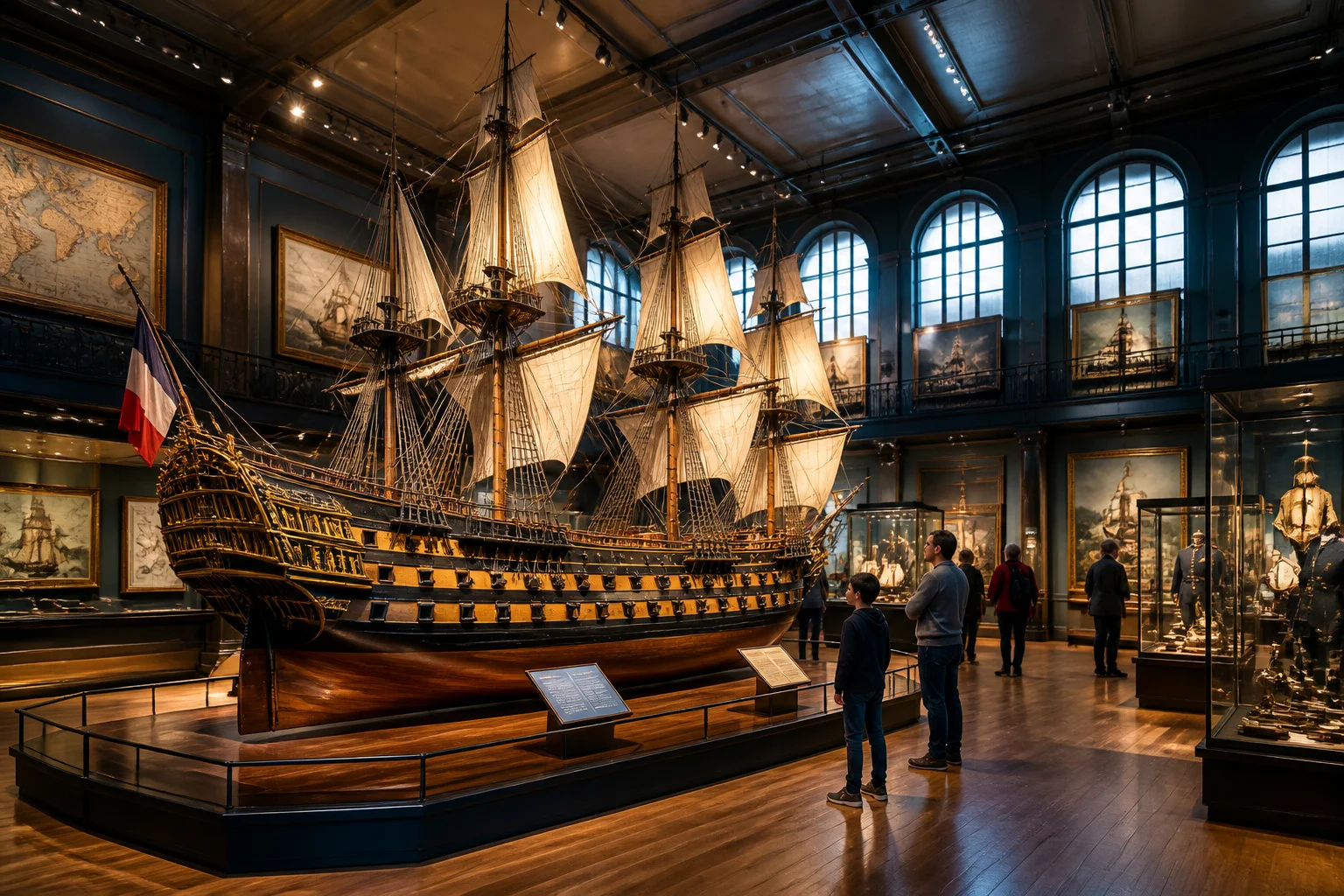 Modele de navire historique au musee de la marine