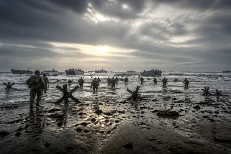 Debarquement en normandie a laube