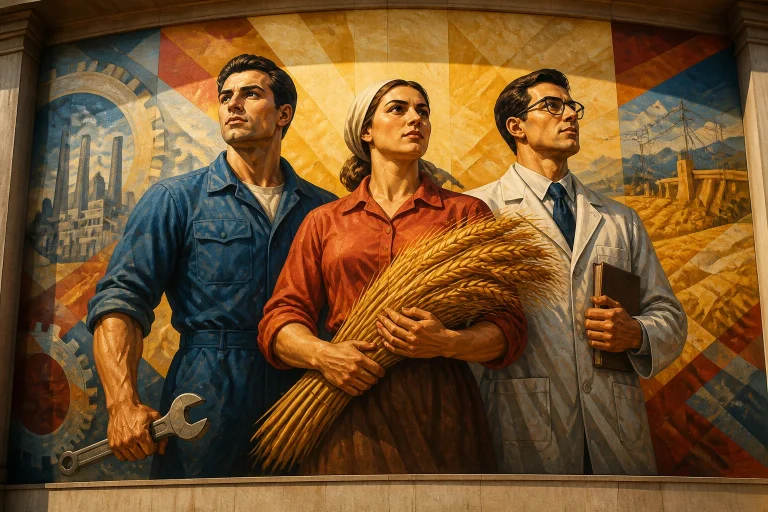 Murale de lunite et du progres