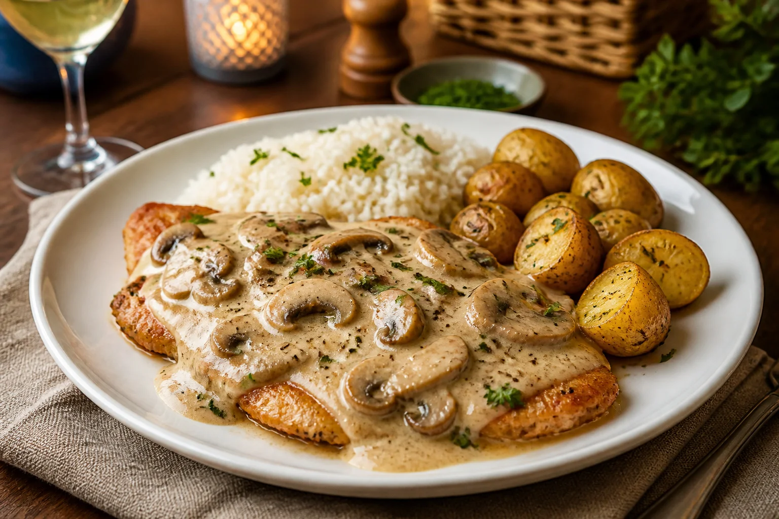 Escalope normande cremeuse aux champignons