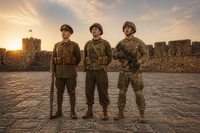 Trois epoques militaires unies