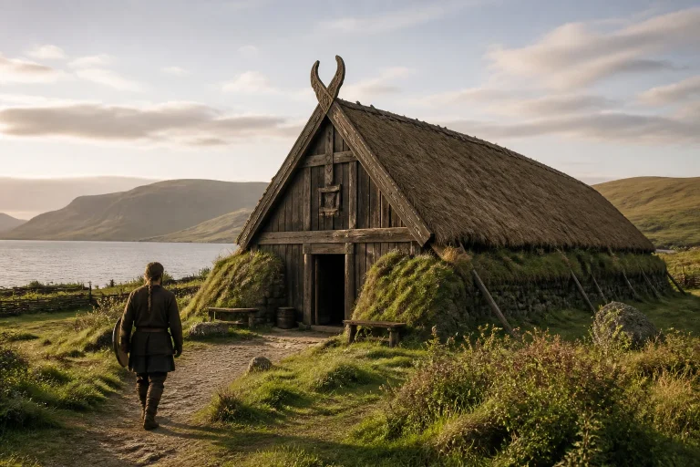 Longere viking au crepuscule