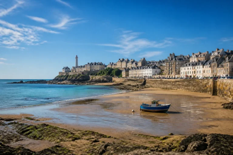 Granville france la maree basse devoile le port